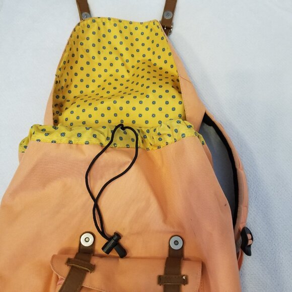 Herschel Poly Backpack For Unisex Salmon Apricot Pink Small Bag Bright Canvas - Picture 10 of 16